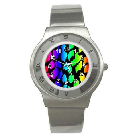 Rainbow Leopard Stainless Steel Watch from ArtsNow.com Front