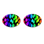 Rainbow Leopard Cufflinks (Oval)