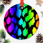 Rainbow Leopard Round Ornament (Two Sides)