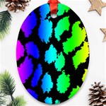 Rainbow Leopard Oval Ornament (Two Sides)