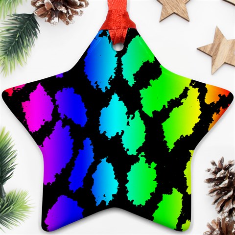Rainbow Leopard Star Ornament (Two Sides) from ArtsNow.com Back