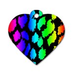 Rainbow Leopard Dog Tag Heart (One Side)