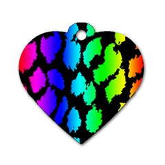 Rainbow Leopard Dog Tag Heart (Two Sides) from ArtsNow.com Front