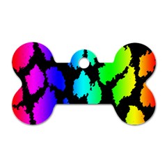 Rainbow Leopard Dog Tag Bone (Two Sides) from ArtsNow.com Front