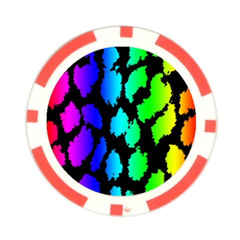 Rainbow Leopard Poker Chip Card Guard from ArtsNow.com Front