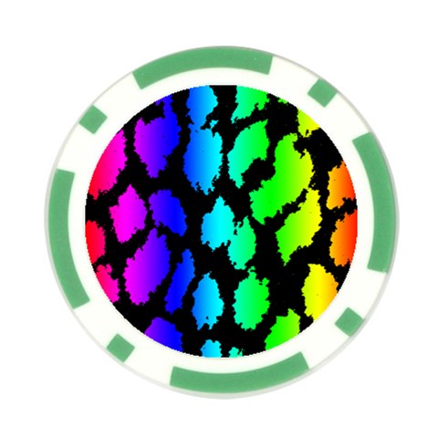 Rainbow Leopard Poker Chip Card Guard from ArtsNow.com Front
