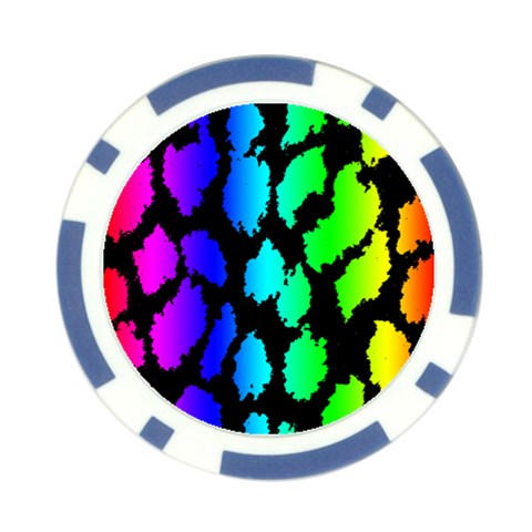 Rainbow Leopard Poker Chip Card Guard from ArtsNow.com Front