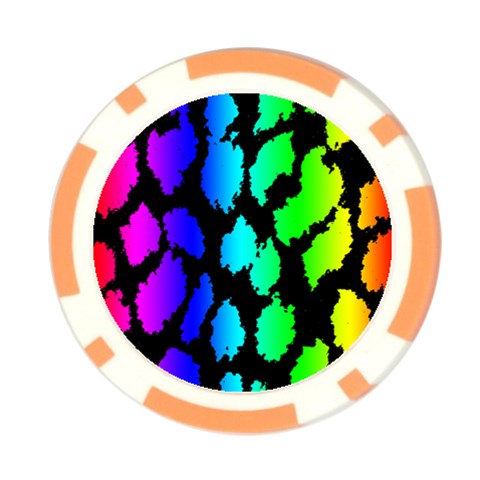 Rainbow Leopard Poker Chip Card Guard from ArtsNow.com Front