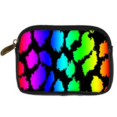 Rainbow Leopard Digital Camera Leather Case from ArtsNow.com Front