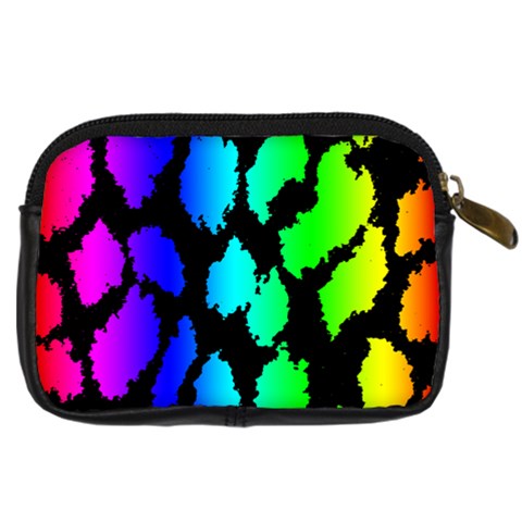 Rainbow Leopard Digital Camera Leather Case from ArtsNow.com Back