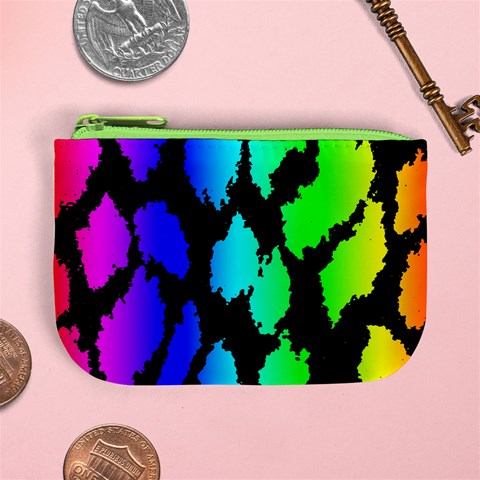 Rainbow Leopard Mini Coin Purse from ArtsNow.com Front