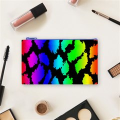 Rainbow Leopard Cosmetic Bag (Small) from ArtsNow.com Front