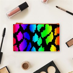 Rainbow Leopard Cosmetic Bag (Small) from ArtsNow.com Front