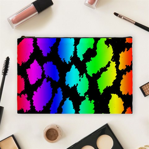 Rainbow Leopard Cosmetic Bag (Large) from ArtsNow.com Front