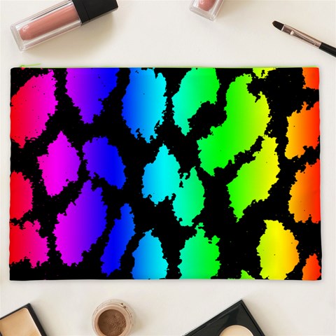 Rainbow Leopard Cosmetic Bag (XXL) from ArtsNow.com Front