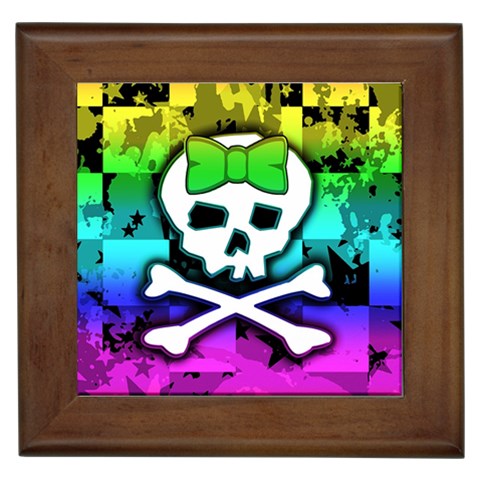 Rainbow Skull Framed Tile from ArtsNow.com Front
