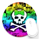 Rainbow Skull Round Mousepad