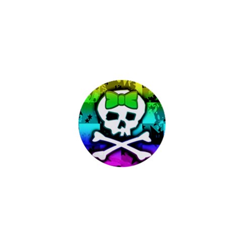 Rainbow Skull 1  Mini Button from ArtsNow.com Front