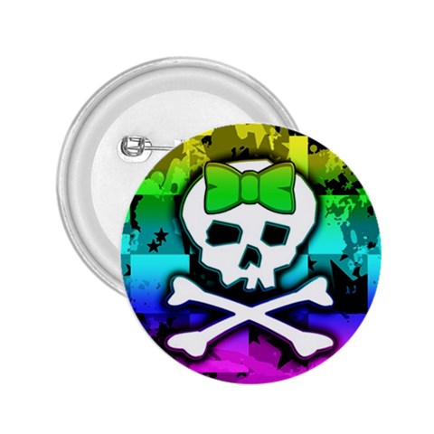 Rainbow Skull 2.25  Button from ArtsNow.com Front