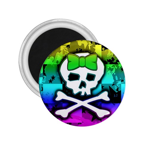 Rainbow Skull 2.25  Magnet from ArtsNow.com Front