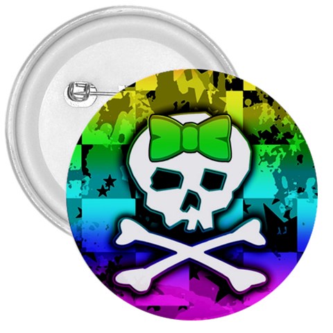 Rainbow Skull 3  Button from ArtsNow.com Front