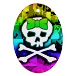 Rainbow Skull Ornament (Oval)