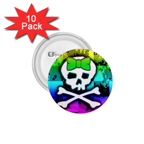 Rainbow Skull 1.75  Button (10 pack)  from ArtsNow.com Front