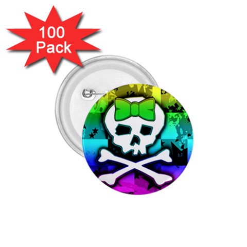 Rainbow Skull 1.75  Button (100 pack)  from ArtsNow.com Front