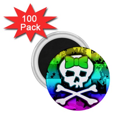 Rainbow Skull 1.75  Magnet (100 pack)  from ArtsNow.com Front
