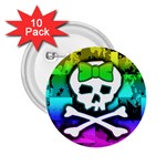 Rainbow Skull 2.25  Button (10 pack)