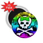 Rainbow Skull 2.25  Magnet (10 pack)