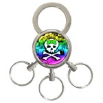Rainbow Skull 3-Ring Key Chain