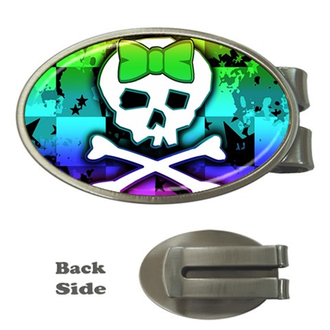 Rainbow Skull Money Clip (Oval) from ArtsNow.com Front