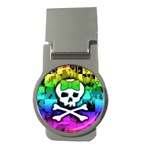 Rainbow Skull Money Clip (Round) from ArtsNow.com Front