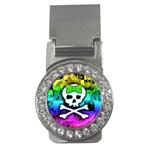 Rainbow Skull Money Clip (CZ) from ArtsNow.com Front