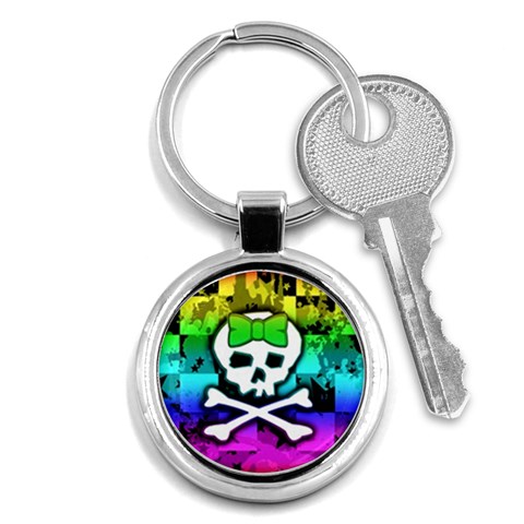 Rainbow Skull Key Chain (Round) from ArtsNow.com Front
