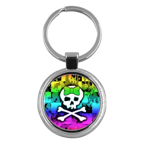 Rainbow Skull Key Chain (Round) from ArtsNow.com Front