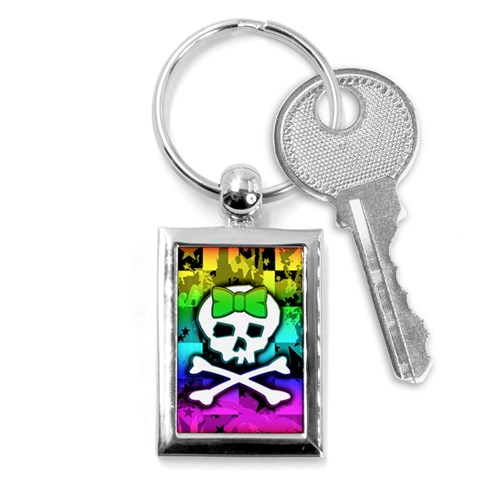 Rainbow Skull Key Chain (Rectangle) from ArtsNow.com Front