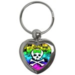 Rainbow Skull Key Chain (Heart)