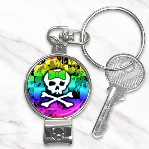 Rainbow Skull Nail Clippers Key Chain from ArtsNow.com Front