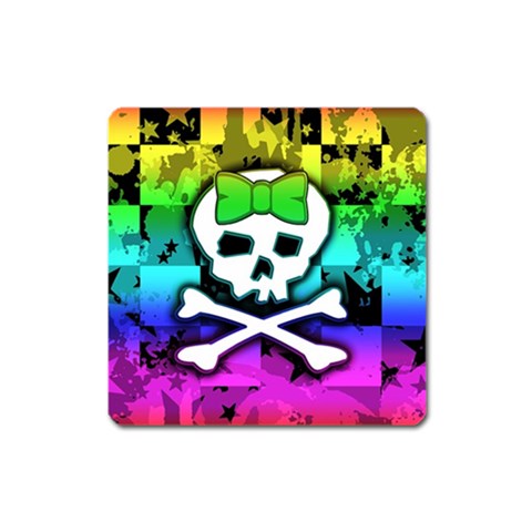 Rainbow Skull Magnet (Square) from ArtsNow.com Front