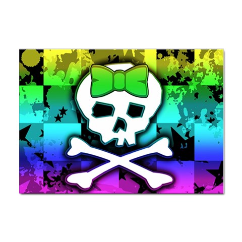 Rainbow Skull Sticker A4 (10 pack) from ArtsNow.com Front