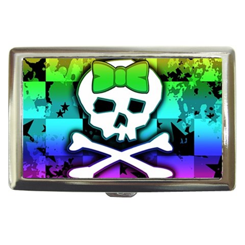 Rainbow Skull Cigarette Money Case from ArtsNow.com Front