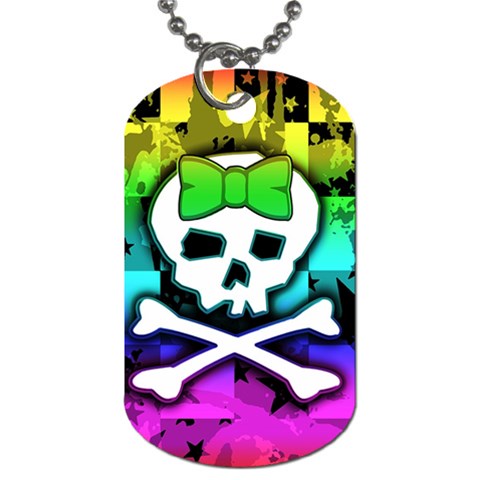 Rainbow Skull Dog Tag (Two Sides) from ArtsNow.com Front