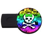 Rainbow Skull USB Flash Drive Round (2 GB)