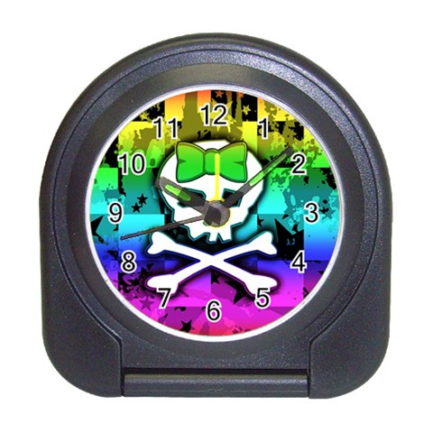 Rainbow Skull Travel Alarm Clock from ArtsNow.com Front