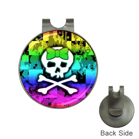 Rainbow Skull Golf Ball Marker Hat Clip from ArtsNow.com Front