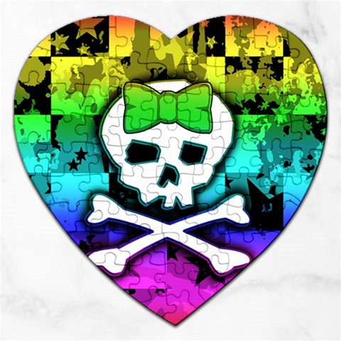Rainbow Skull Jigsaw Puzzle (Heart) from ArtsNow.com Front