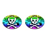 Rainbow Skull Cufflinks (Oval)