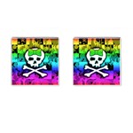 Rainbow Skull Cufflinks (Square)